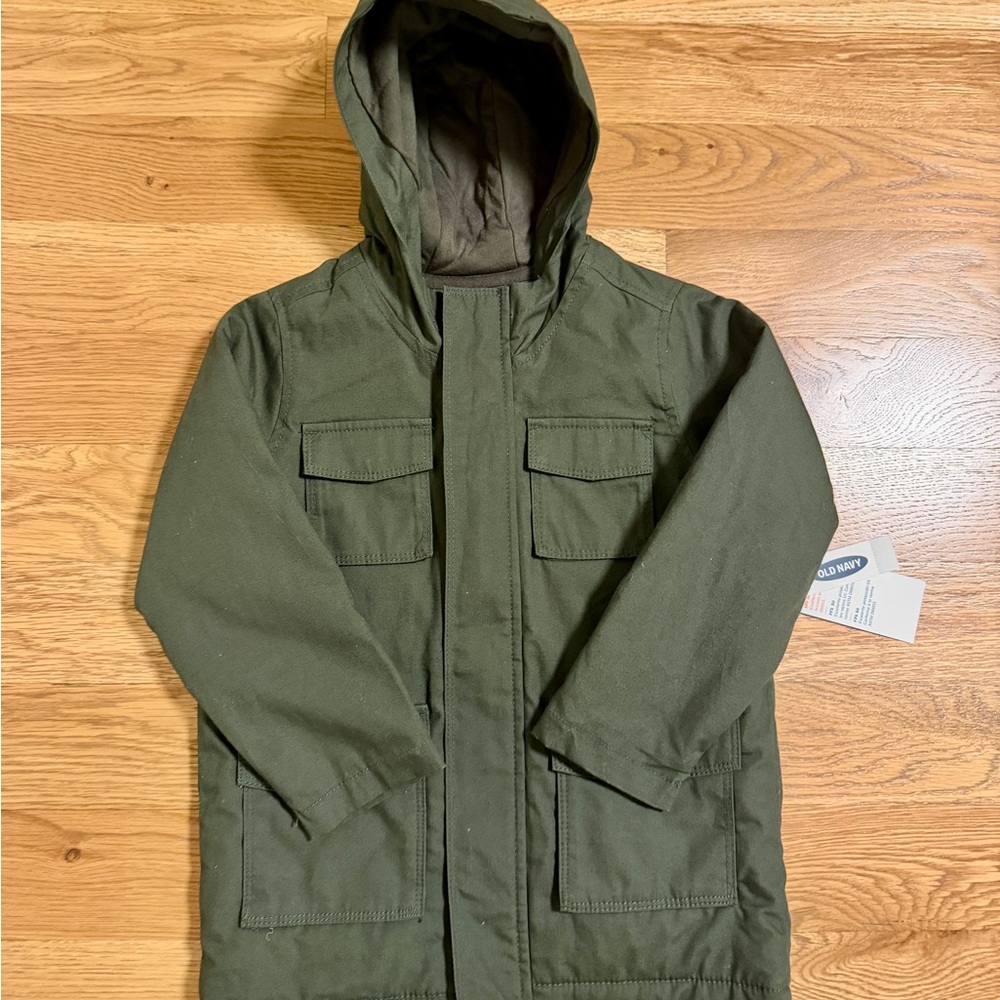 Old Navy Kids Olive Green Hooded Jacket 5T